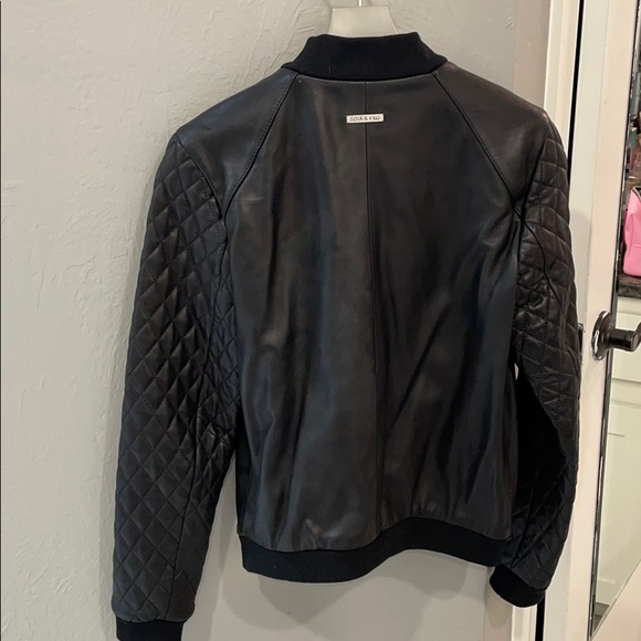 Soia & Kyo black leather bomber jacket size Small - Picture 7 of 11